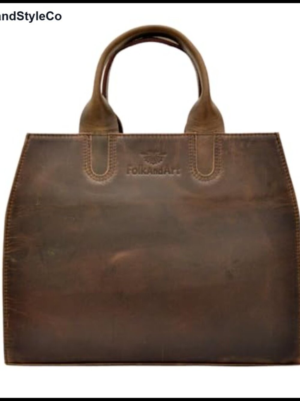 Full Grain Leather Tote Bag Handmade Shoulder Purse Satchel Hobo Handbag